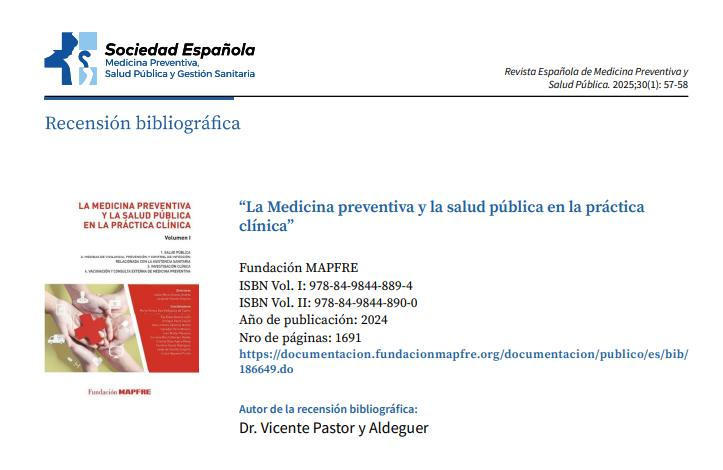 ¡Ya está disponible el primer número de la Revista de Medicina Preventiva! Nos complace compartir la recensión bibliográfica elaborada por el Dr. Vicente Pastor! 1drv.ms/b/c/a5fd138a7d…