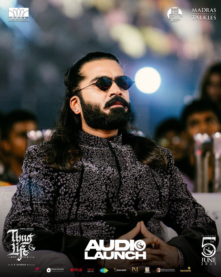 Madras Talkies (@madrastalkies_) on Twitter photo The OG Vibe Levels up
STR at the #ThuglifeAudioLaunch arena
#ThuglifeFromJune5 #KamalHaasan #SilambarasanTR
A #ManiRatnam Film
An <a href="/arrahman/">A.R.Rahman</a> Musical
<a href="/ikamalhaasan/">Kamal Haasan</a> <a href="/SilambarasanTR_/">Silambarasan TR</a> #Mahendran <a href="/bagapath/">Siva Ananth</a> <a href="/trishtrashers/">Trish</a> <a href="/AishuL_/">Aishu__</a> <a href="/AshokSelvan/">Ashok Selvan</a> <a href="/abhiramiact/">Abhirami</a> <a href="/C_I_N_E_M_A_A/">joju george</a> #Nasser The OG Vibe Levels up
STR at the #ThuglifeAudioLaunch arena
#ThuglifeFromJune5 #KamalHaasan #SilambarasanTR
A #ManiRatnam Film
An <a href="/arrahman/">A.R.Rahman</a> Musical
<a href="/ikamalhaasan/">Kamal Haasan</a> <a href="/SilambarasanTR_/">Silambarasan TR</a> #Mahendran <a href="/bagapath/">Siva Ananth</a> <a href="/trishtrashers/">Trish</a> <a href="/AishuL_/">Aishu__</a> <a href="/AshokSelvan/">Ashok Selvan</a> <a href="/abhiramiact/">Abhirami</a> <a href="/C_I_N_E_M_A_A/">joju george</a> #Nasser