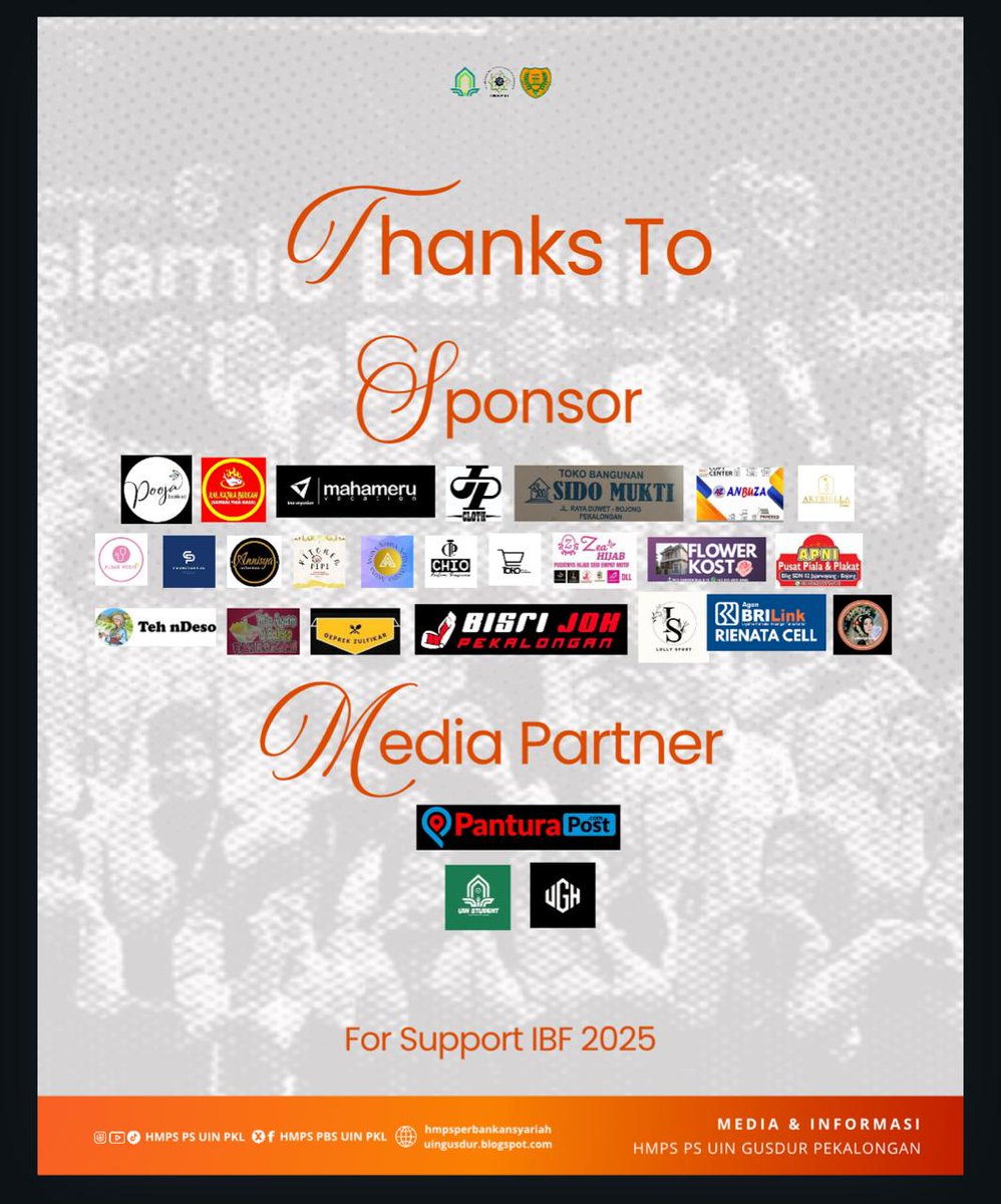 HMPS PS - Sebagai bentuk merayakan hari lahir program studi Perbankan Syariah ke-21 tahun dan HMPS Perbankan Syariah ke-7 tahun, melalui Badan Pengurus Harian HMPS Perbankan Syariah telah sukses mengadakan kegiatan Islamic Banking Festival (IBF) pada Selasa (20/05/2025).