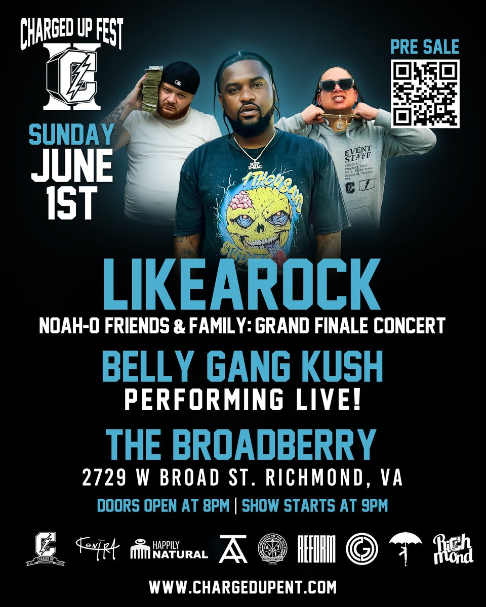 chrgdupent's tweet image. Charged Up Fest II
Grand Finale Concert
Noah-O &apos;Friends &amp;amp; Family&apos;
Sunday June 1st
@TheBroadberry 

Log on and purchase tickets at etix.com/ticket/p/72444…