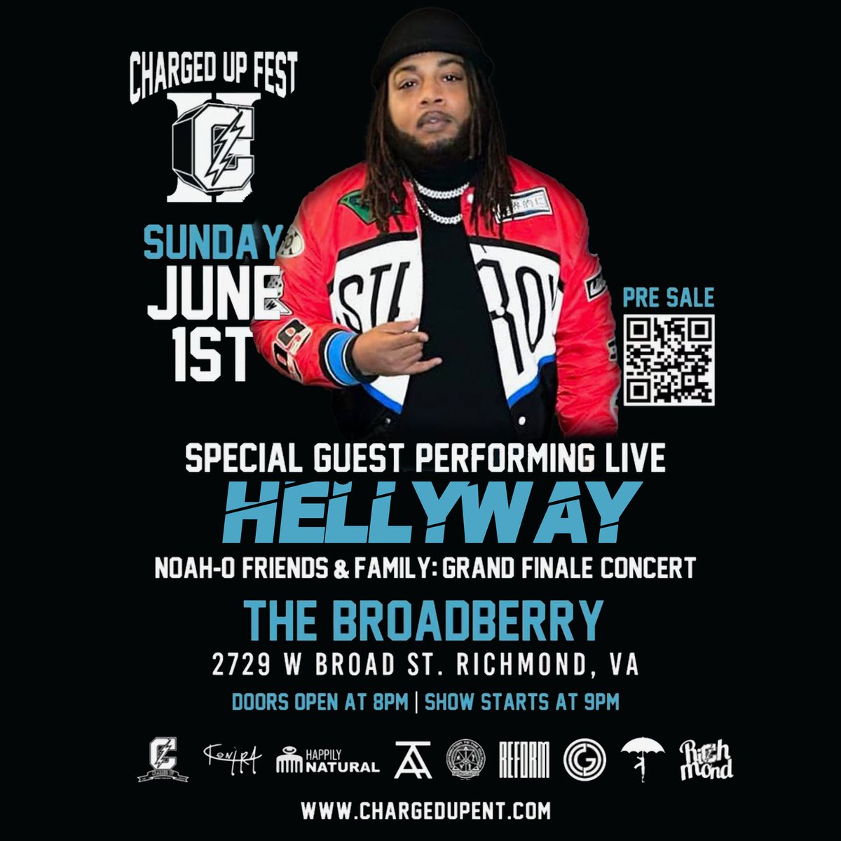 chrgdupent's tweet image. Charged Up Fest II
Grand Finale Concert
Noah-O &apos;Friends &amp;amp; Family&apos;
Sunday June 1st
@TheBroadberry 

Log on and purchase tickets at etix.com/ticket/p/72444…