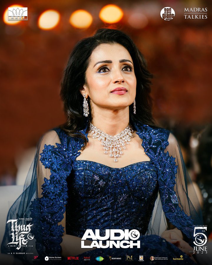 Madras Talkies (@madrastalkies_) on Twitter photo A Vision in Grace
Trisha shines at the #ThuglifeAudioLaunch event.
#ThuglifeFromJune5 #KamalHaasan #SilambarasanTR
A #ManiRatnam Film
An <a href="/arrahman/">A.R.Rahman</a> Musical
<a href="/ikamalhaasan/">Kamal Haasan</a> <a href="/SilambarasanTR_/">Silambarasan TR</a> #Mahendran <a href="/bagapath/">Siva Ananth</a> <a href="/trishtrashers/">Trish</a> <a href="/AishuL_/">Aishu__</a> <a href="/AshokSelvan/">Ashok Selvan</a> <a href="/abhiramiact/">Abhirami</a> <a href="/C_I_N_E_M_A_A/">joju george</a> A Vision in Grace
Trisha shines at the #ThuglifeAudioLaunch event.
#ThuglifeFromJune5 #KamalHaasan #SilambarasanTR
A #ManiRatnam Film
An <a href="/arrahman/">A.R.Rahman</a> Musical
<a href="/ikamalhaasan/">Kamal Haasan</a> <a href="/SilambarasanTR_/">Silambarasan TR</a> #Mahendran <a href="/bagapath/">Siva Ananth</a> <a href="/trishtrashers/">Trish</a> <a href="/AishuL_/">Aishu__</a> <a href="/AshokSelvan/">Ashok Selvan</a> <a href="/abhiramiact/">Abhirami</a> <a href="/C_I_N_E_M_A_A/">joju george</a>
