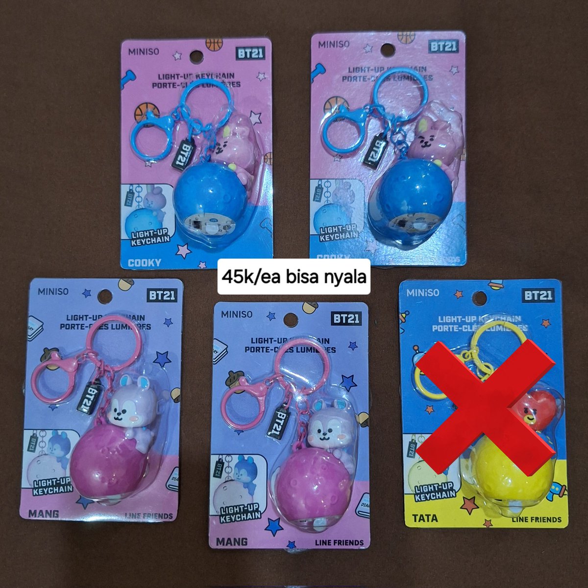 loveiycha_'s tweet photo. want to sell miniso x BT21

❌️ adm 🍊 11.5%, pack start 1k
✔️ req svid/splitpay
📍 jakarta, ina

wts aab bts bt21 koya rj shooky mang chimmy tata cooky bantal leher storage box laci bagcharm plushie ganci doll boneka light up keychain lampu phone charm strap diskon sale murce https://t.co/qSqFc9mWZg
