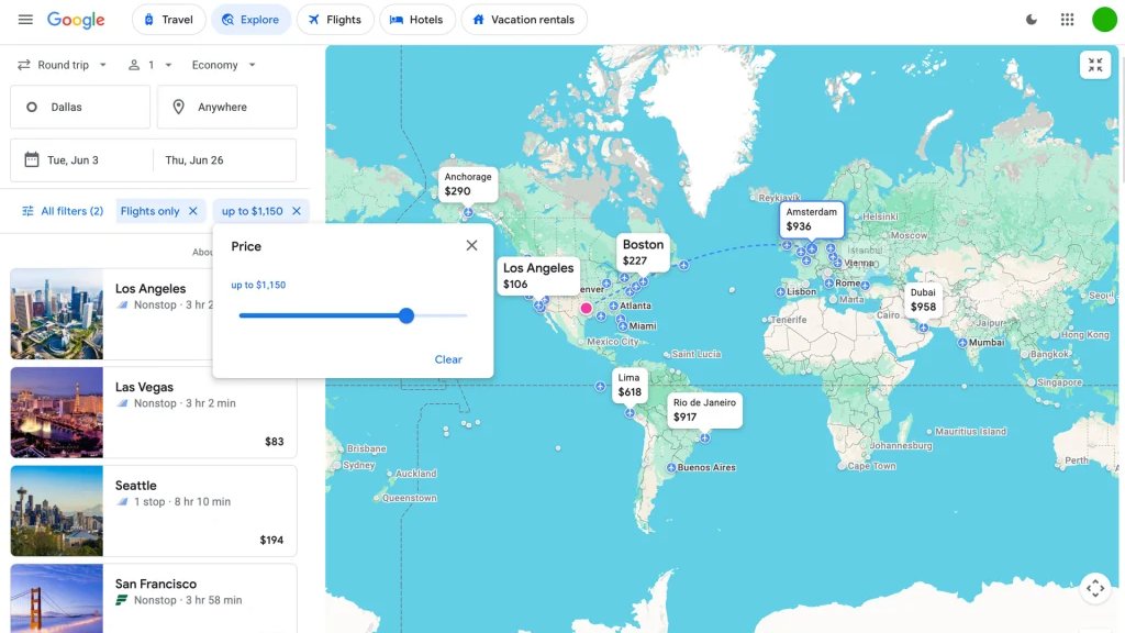 Use this Google Flights 'anywhere' hack to see where you can travel on your budget shortr.cc/Z6Q406m via <a href="/FastCompany/">Fast Company</a> #travel #apps #GoogleFlights