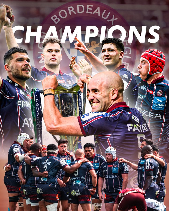 Magnifique premier titre en Champions Cup <a href="/UBBrugby/">Union Bordeaux Bègles</a>