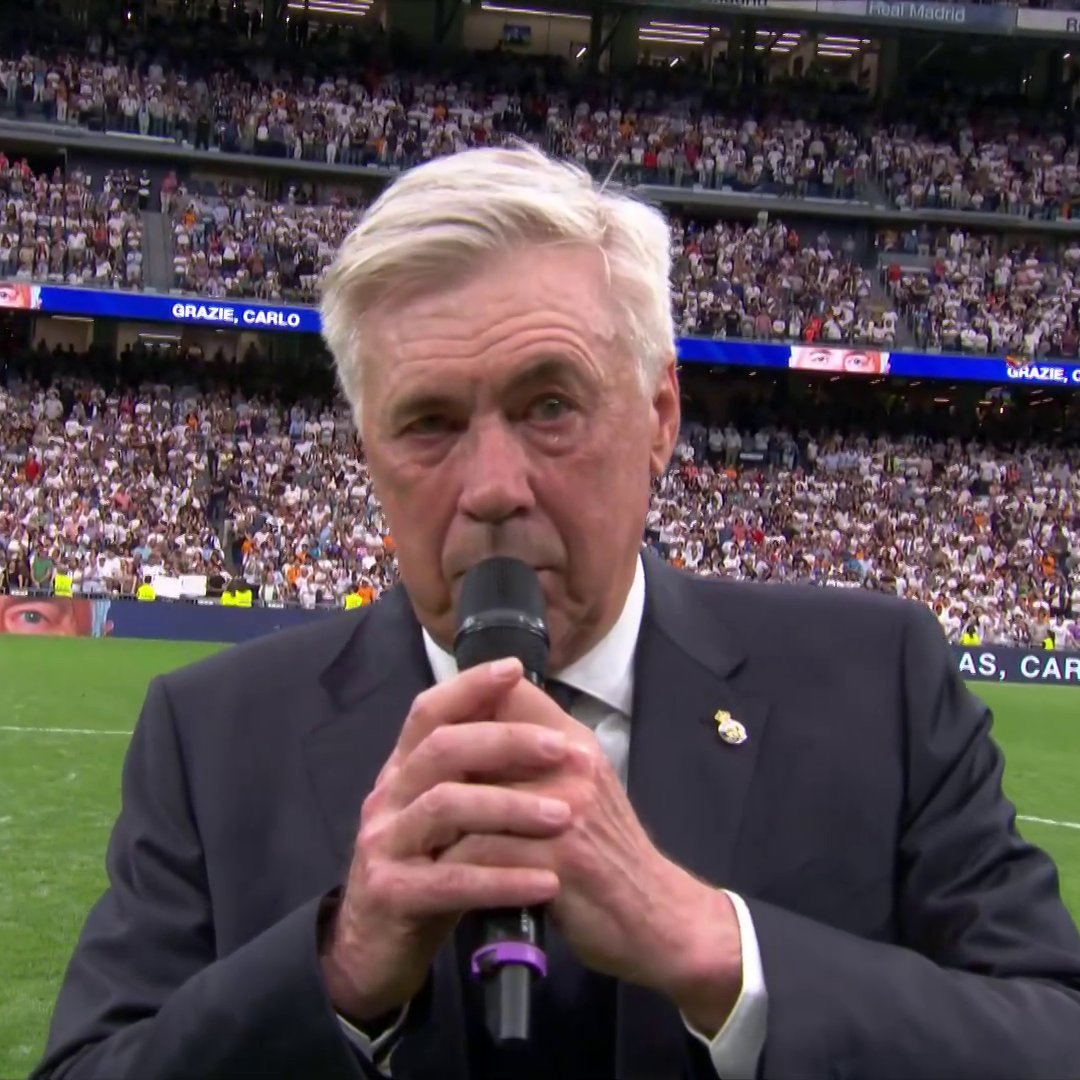 Carlo Ancelotti's last words at the Bernabeu: "Hala Madrid y nada mas. I love you very much. Goodbye."