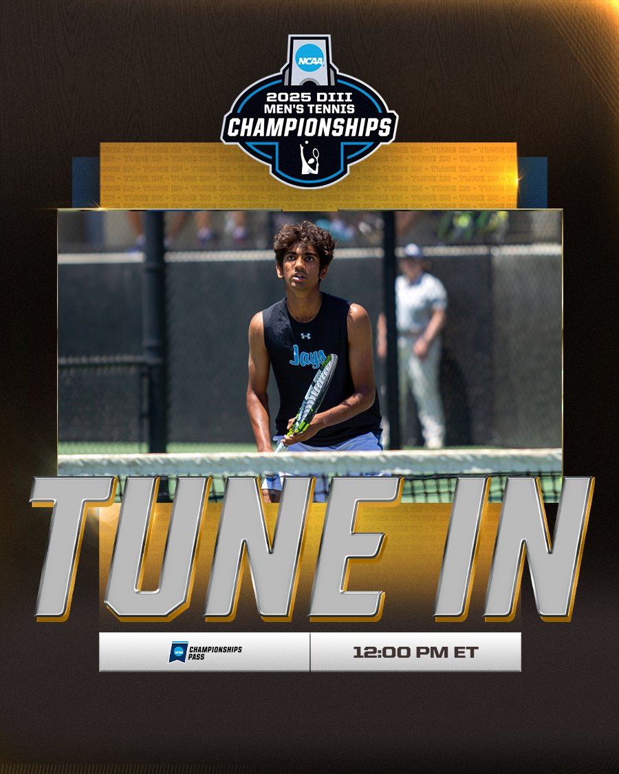 Men's individual tournament continues.

📺: on.ncaa.com/d3tennisInd
📊: on.ncaa.com/d3TennisStats

#WhyD3 ┃ #D3tennis