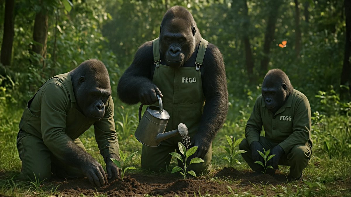 FEGG Token is taking root! 🌱 Our gorilla crew is planted and Watering the Plants for a thriving crypto future—join us in growing something extraordinary! 🚀 Don’t miss out on FEGG, the token that’s sprouting success! 💚 #FEGG #CryptoRevolution #JoinTheGrowth