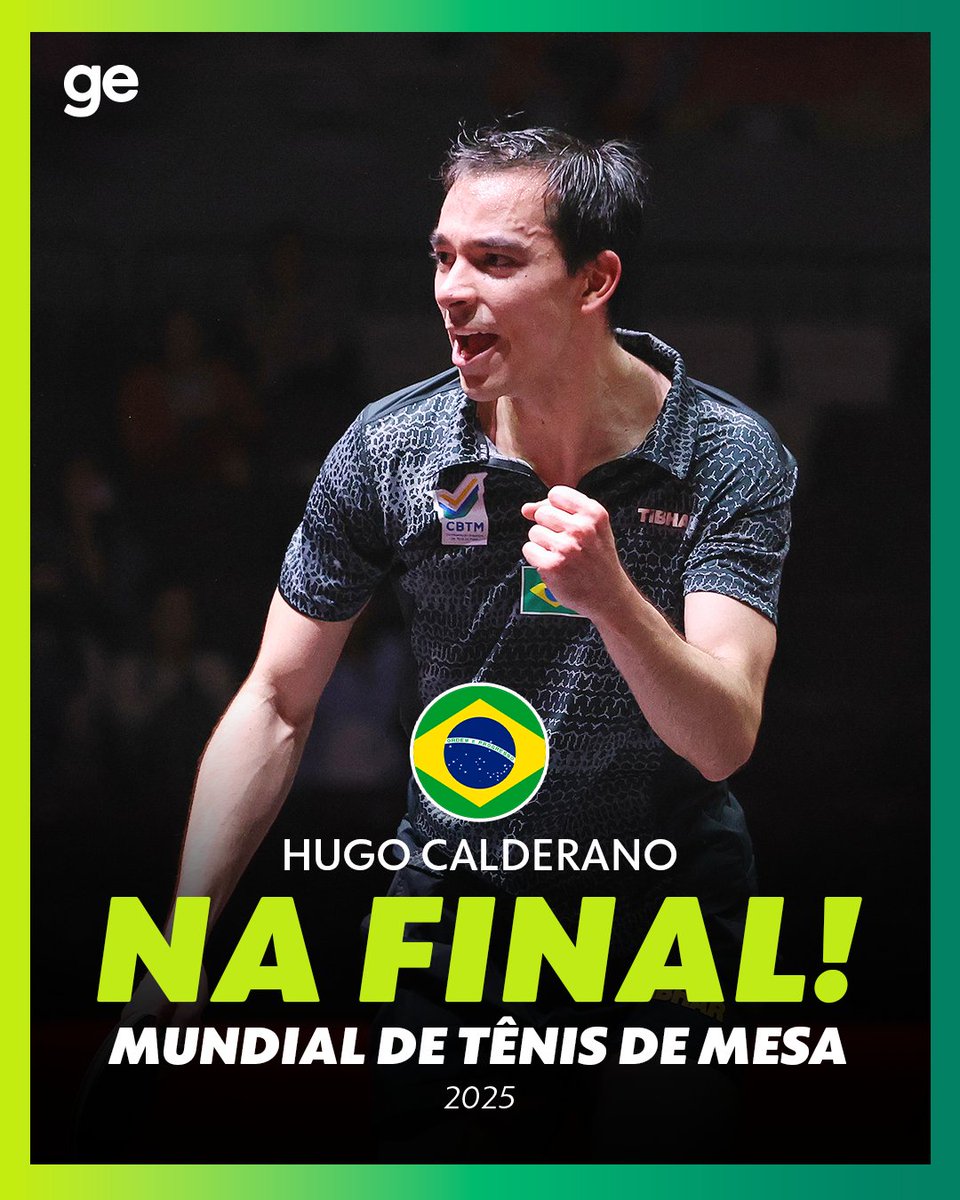geglobo's tweet photo. ESTAMOS NA FINAAAAAAAAAAAAAAAAAAAAAAAAL!!!! É FEITO HISTÓRICOOOOOOOO!!! 🇧🇷🏓🇧🇷🏓🇧🇷🏓🇧🇷🏓🇧🇷🏓🇧🇷🏓

Hugo Calderano vence o chinês Liang Jingkun por 4 sets a 3 e é o primeiro sul-americano a chegar na decisão do Mundial de Tênis de Mesa! A decisão será neste domingo contra o chinês Wang Chuqin! VAMOS PELO TÍTULO!!!

Veja como foi ➡️ https://t.co/UA6UD6BSuD

📷 ITTF