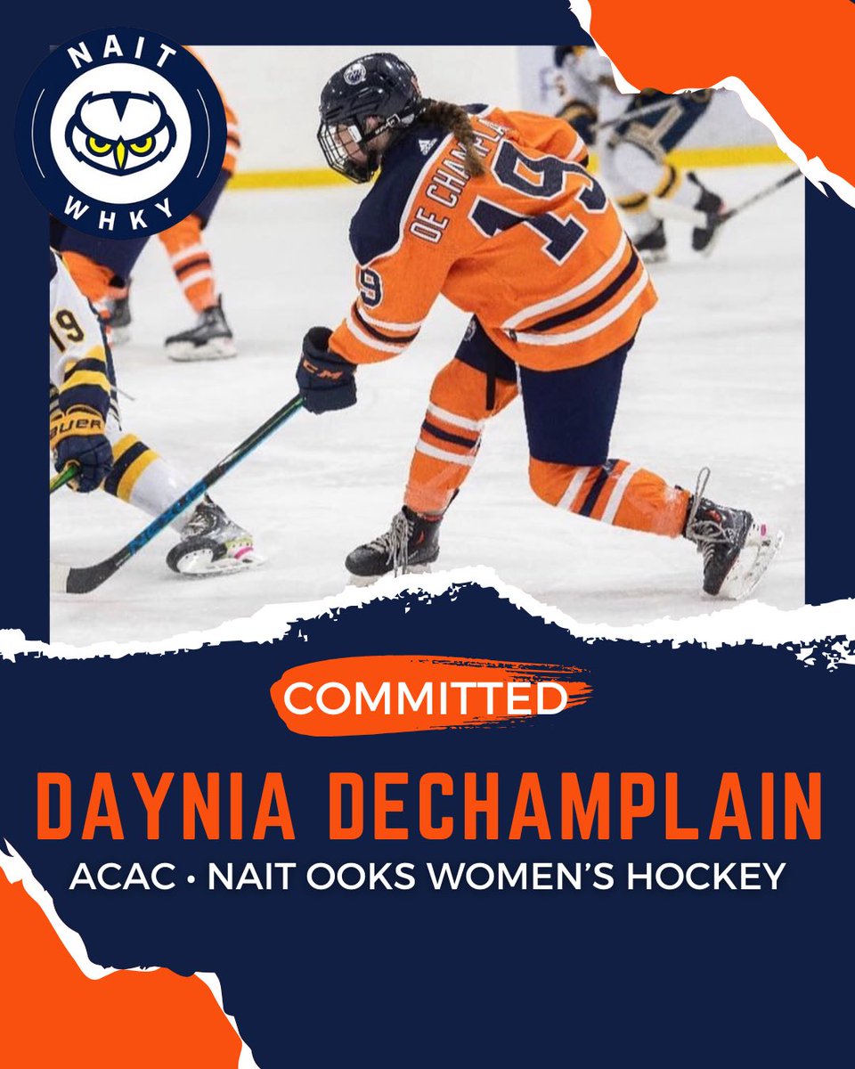 Edmonton U18 AAA Junior Oilers White (@jroilerswhite) on Twitter photo ✍️ COMMITMENT ✍️
A huge shoutout to Daynia DeChamplain (2006), a proud Junior Oilers White graduate and 2-year team veteran, on her recent commitment with <a href="/OOKSWHKY/">NAIT Women's Hockey</a>! ✍️ COMMITMENT ✍️
A huge shoutout to Daynia DeChamplain (2006), a proud Junior Oilers White graduate and 2-year team veteran, on her recent commitment with <a href="/OOKSWHKY/">NAIT Women's Hockey</a>!
