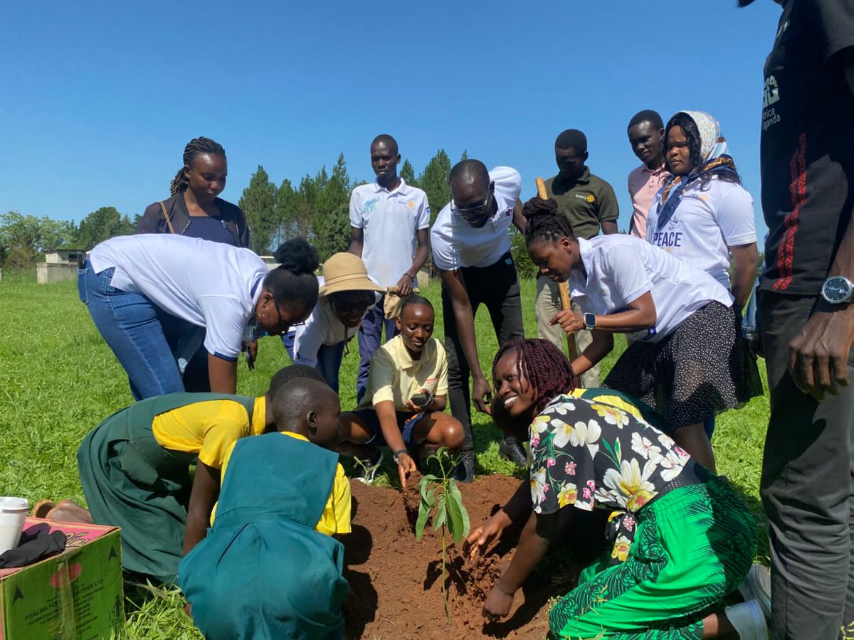 Tree planting at Abuga Primary school during the project implementation at the joint northern cluster investiture 
#jointnorthernclusterinstallation