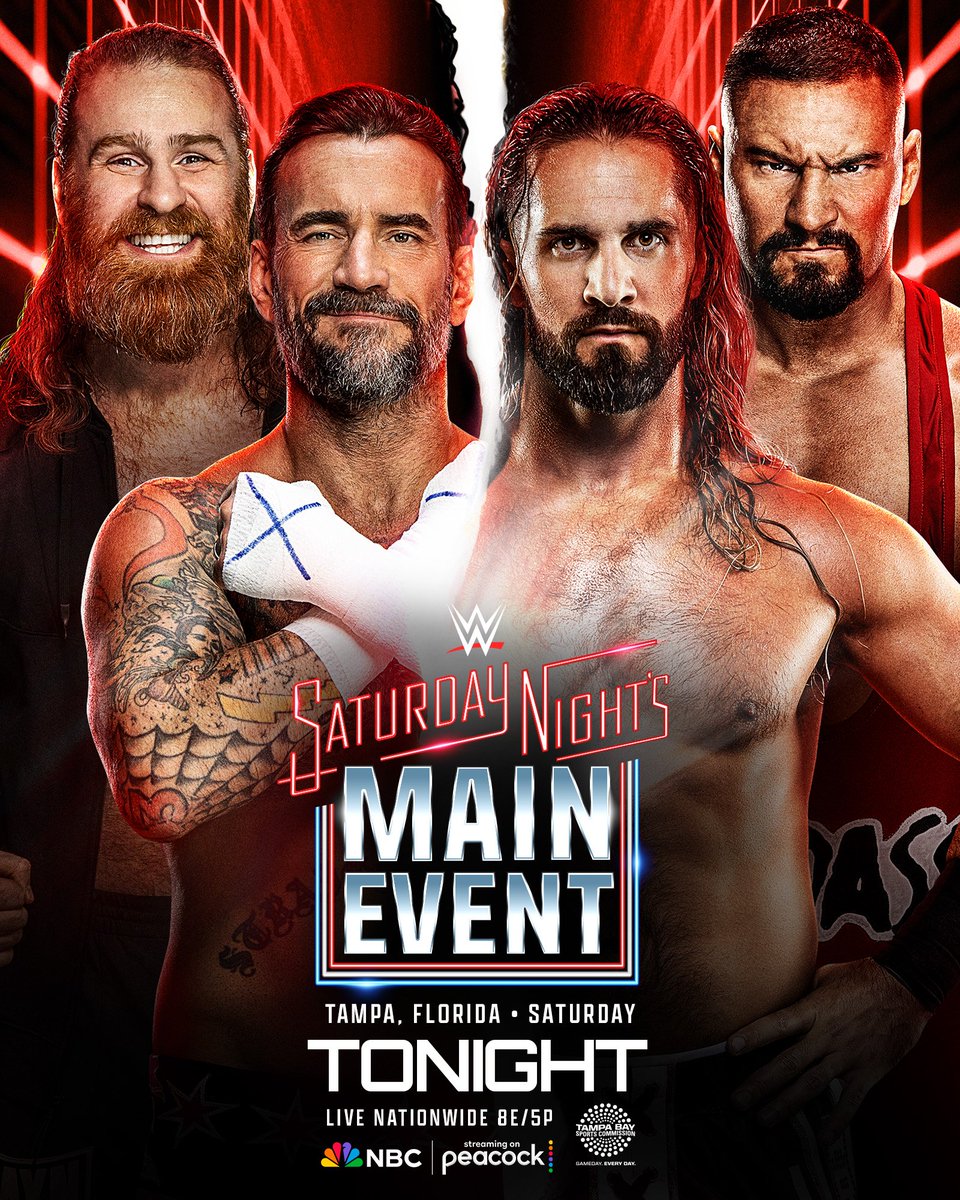 WWE (@wwe) on Twitter photo .<a href="/SamiZayn/">Sami Zayn</a> and <a href="/CMPunk/">player/coach</a> will take on <a href="/WWERollins/">Seth Rollins</a> and <a href="/bronbreakkerwwe/">Bronson Steiner</a> TONIGHT at #SNME!
8ET/5PT
LIVE nationwide on <a href="/nbc/">NBC Entertainment</a> and <a href="/peacock/">Peacock</a>
๐ฆ pck.tv/3bqfYSq .<a href="/SamiZayn/">Sami Zayn</a> and <a href="/CMPunk/">player/coach</a> will take on <a href="/WWERollins/">Seth Rollins</a> and <a href="/bronbreakkerwwe/">Bronson Steiner</a> TONIGHT at #SNME!
8ET/5PT
LIVE nationwide on <a href="/nbc/">NBC Entertainment</a> and <a href="/peacock/">Peacock</a>
๐ฆ pck.tv/3bqfYSq