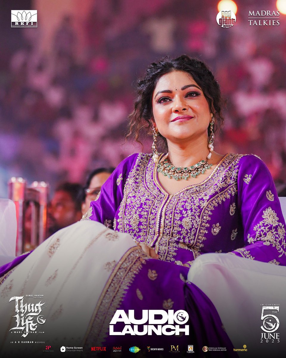 Madras Talkies (@madrastalkies_) on Twitter photo Heart of a fan, Shine of a Star
<a href="/abhiramiact/">Abhirami</a> at her best in #ThuglifeAudioLaunch
#ThuglifeFromJune5 #KamalHaasan #SilambarasanTR
A #ManiRatnam Film
An <a href="/arrahman/">A.R.Rahman</a> Musical
<a href="/ikamalhaasan/">Kamal Haasan</a> <a href="/SilambarasanTR_/">Silambarasan TR</a> #Mahendran <a href="/bagapath/">Siva Ananth</a> <a href="/trishtrashers/">Trish</a> <a href="/AishuL_/">Aishu__</a> <a href="/AshokSelvan/">Ashok Selvan</a> <a href="/abhiramiact/">Abhirami</a> Heart of a fan, Shine of a Star
<a href="/abhiramiact/">Abhirami</a> at her best in #ThuglifeAudioLaunch
#ThuglifeFromJune5 #KamalHaasan #SilambarasanTR
A #ManiRatnam Film
An <a href="/arrahman/">A.R.Rahman</a> Musical
<a href="/ikamalhaasan/">Kamal Haasan</a> <a href="/SilambarasanTR_/">Silambarasan TR</a> #Mahendran <a href="/bagapath/">Siva Ananth</a> <a href="/trishtrashers/">Trish</a> <a href="/AishuL_/">Aishu__</a> <a href="/AshokSelvan/">Ashok Selvan</a> <a href="/abhiramiact/">Abhirami</a>