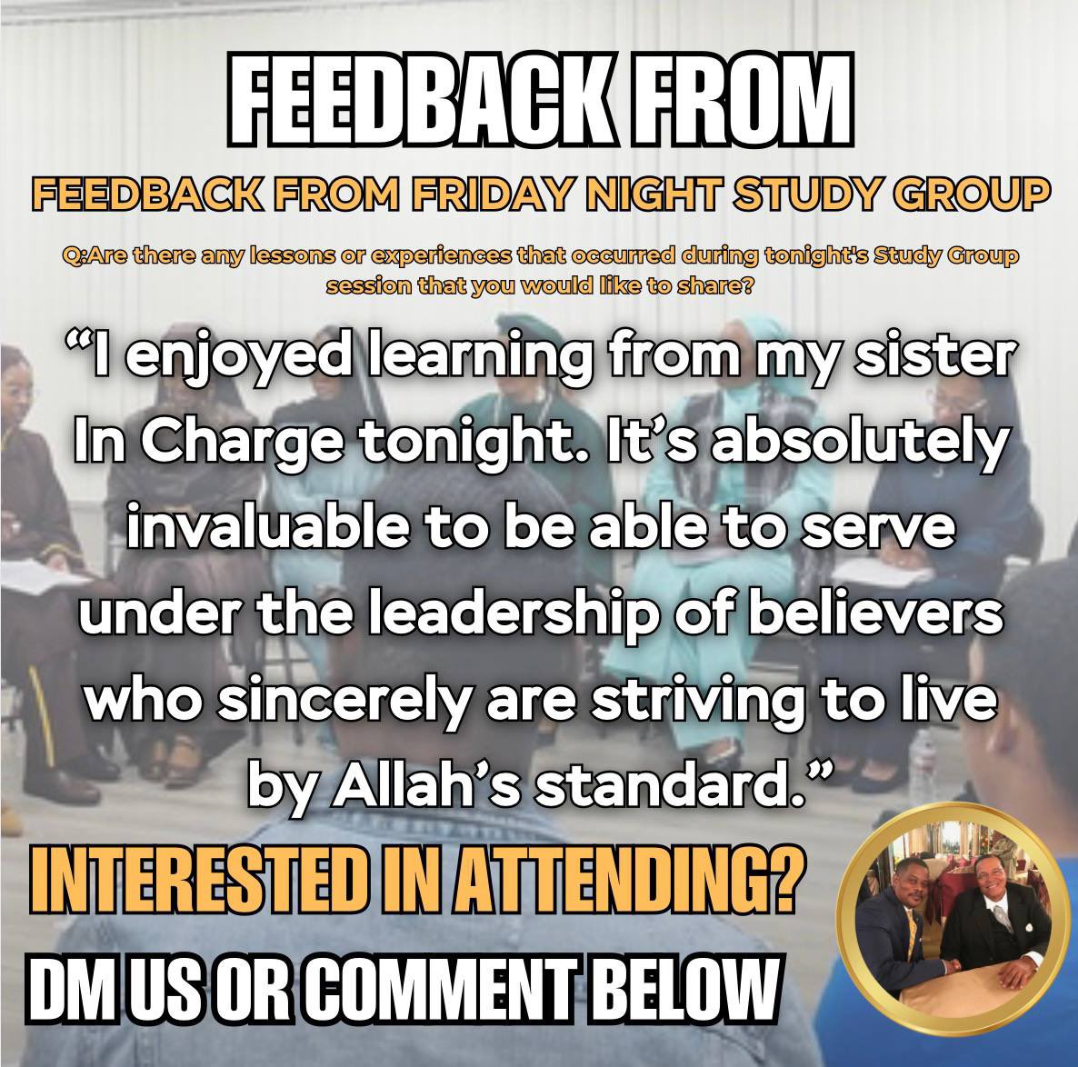 NOIWaxahachie's tweet image. APIDTA! ✊🏾 Here’s a few remarks of feedback that was shared regarding last night’s Study Group from the believers &amp;amp; guests!

#NationofIslam

#GodFamilyNation

#6thMosque

#NOIWaxahachie

#Feedback