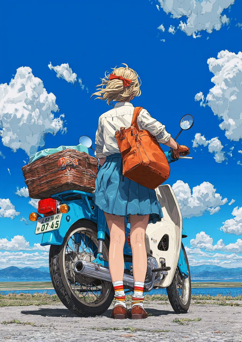 gufutokuku999's tweet photo. 『原付女子風景』
～休日だから、少しだけ遠くへ～ https://t.co/XQ1si786uS