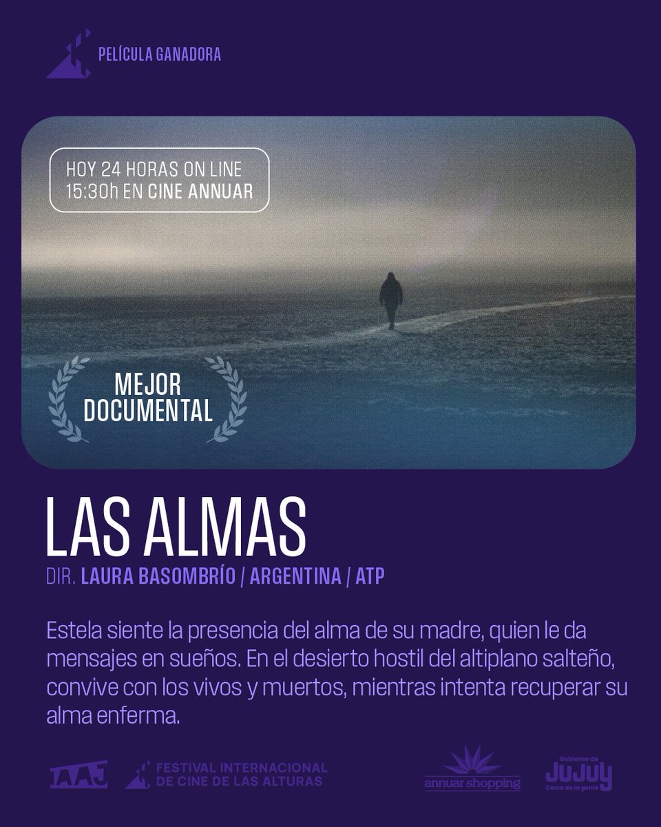 Hoy vení a disfrutar de las películas ganadoras de la 10° edición del Festival Internacional de Cine de las Alturas. #jujuy #cinedelasalturas #pelisganadoras #10edicion