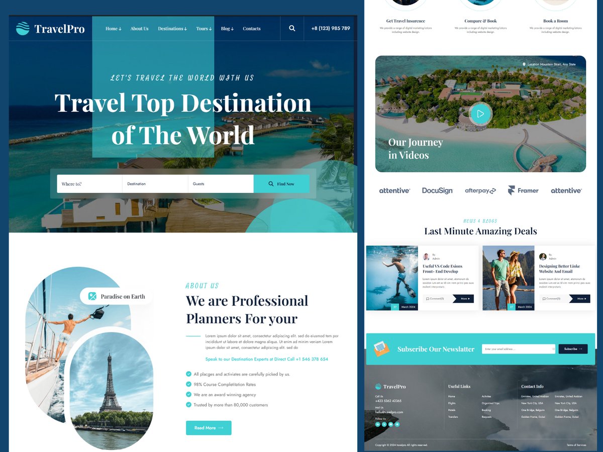 🚀 Just delivered a stunning TravelPro Agency Website in 10 days! Built with PHP + Bootstrap, featuring dynamic destinations, customer stats &amp; sleek design. Need a pro website? Let’s chat! 
Hire me  <a href="/fiverr/">Fiverr</a> 
fiverr.com/s/Zm9B8Wk

#WebDesign #FreelanceLife #website #fiverr #php