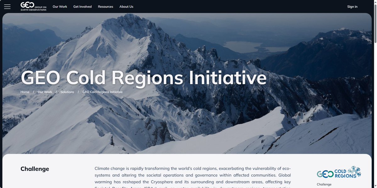 geo_coldregions's tweet image. GEO Cold Regions Initiative was endorsed as an initiative under the "Climate, Energy, and Urbanisation" for chasing the aim of a sustainable world. earthobservations.org/our-work/solut…,#products, #services, #operations #research. A series of meetings will be held from June to September.
