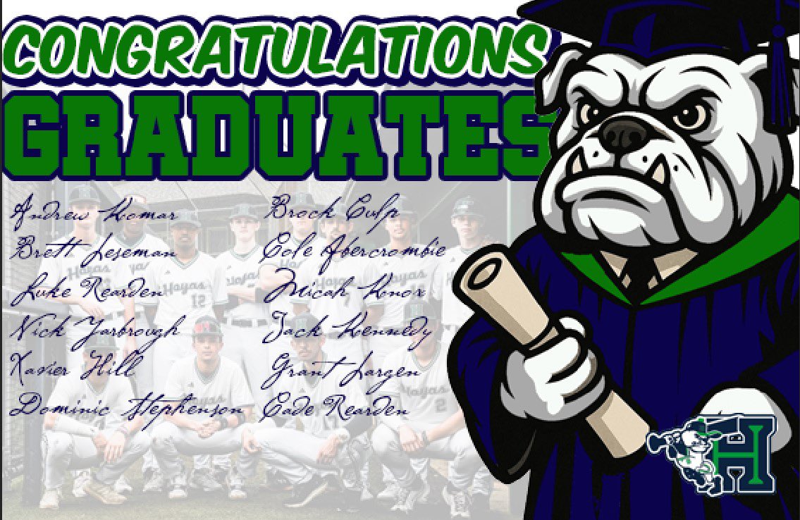 Congratulations to our seniors on graduating this morning.  Good group of young men.  Hoya Baseball is very proud of you
