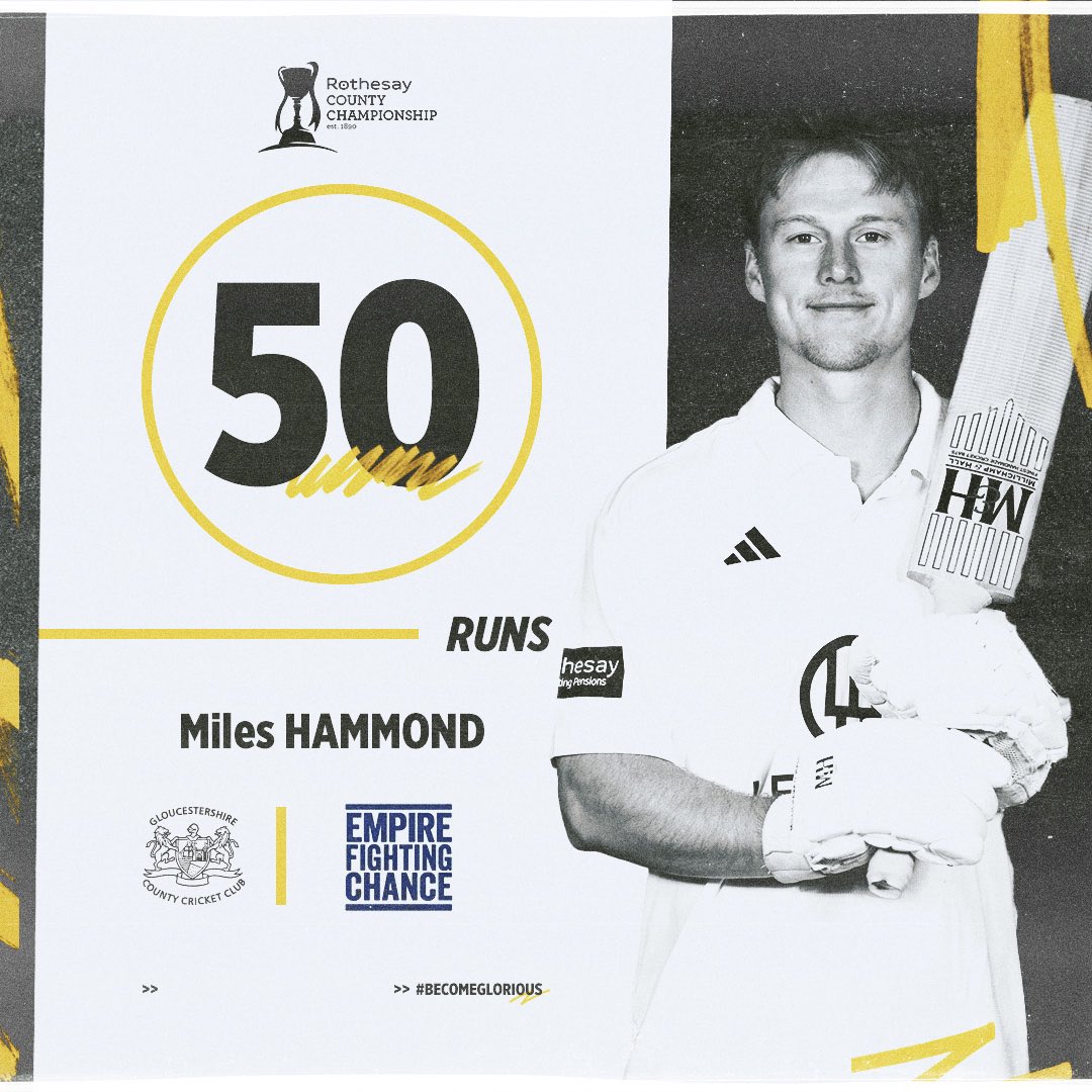 Miles Hammond moves to 50 

😎 His 31st First Class and one of his best! 

#BecomeGlorious
