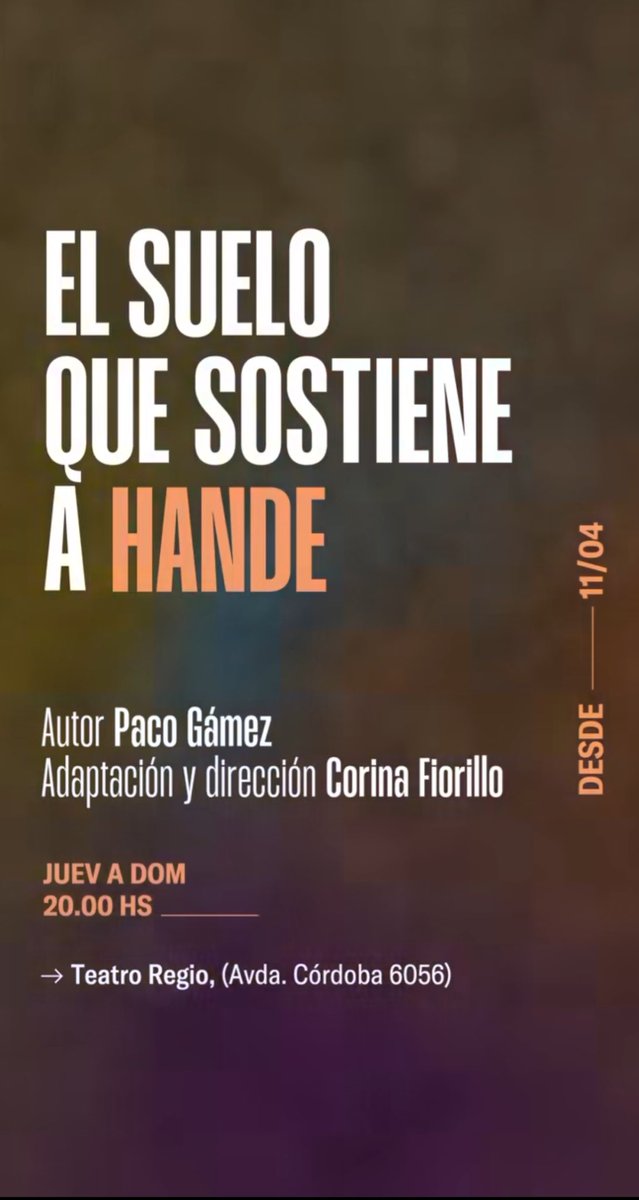 El suelo que sostiene a Hande 
Una realidad cruda. Lleven pañuelos para las lágrimas. 🥺❤️🌈

La pueden ver en teatro Regio av Córdoba 6056 
De jueves a domingos 20hs 
Las actuaciones imponentes de <a href="/PayucaDelPueblo/">Payuca Del Pueblo</a> <a href="/mar1908/">Marlene LaMar</a> y @dieguezsofia 💕🏳️‍⚧️