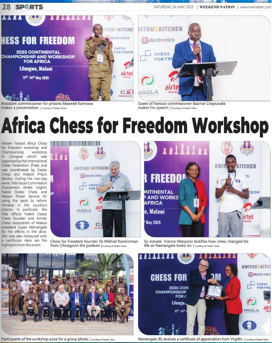 MADE THE HEADLINES! 📰🏆 'Chess for Freedom' workshop &amp; championship a HUGE success! 🙌💡 Thanks to all stakeholders for making it happen! 🙏 #ChessForFreedom #ChessInTheNews #SuccessStory