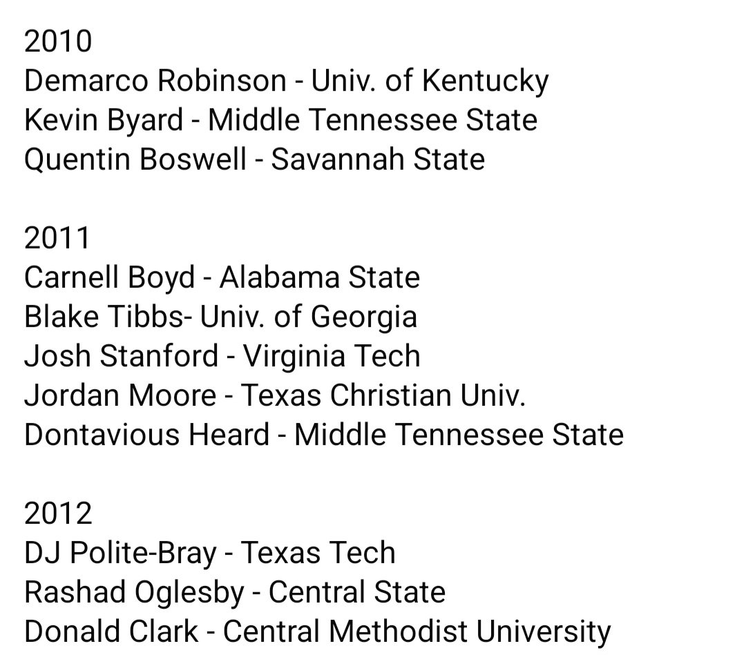 We had one heck of a run with sending receivers to college from MLK from 2010-2012