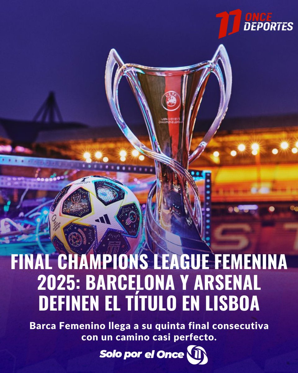 canal11hn's tweet photo. #DEPORTES⚽ | ¡Final en Lisboa! Barcelona y Arsenal se enfrentan hoy por el título de la Champions League Femenina en Lisboa.🏟️

Mirá la final aquí 👉🏻: https://t.co/lzO15lUzsn

#ChampionsFemenina #Barcelona #Arsenal #FinalUEFA https://t.co/zX5rSAdHYZ