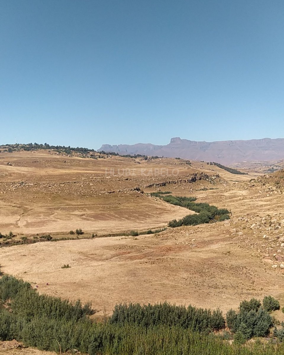 The view of the famous Mount Aux Source from Madikwe, Qwaqwa, South Africa, in winter. #travel.
