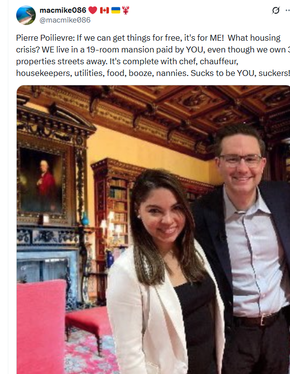 Won't get a NSICOP clearance &amp; refuses to leave Stornoway.  Why would any person of sound mind ever trust Poilievre.  WTF is the Stornoway Squatter hiding.