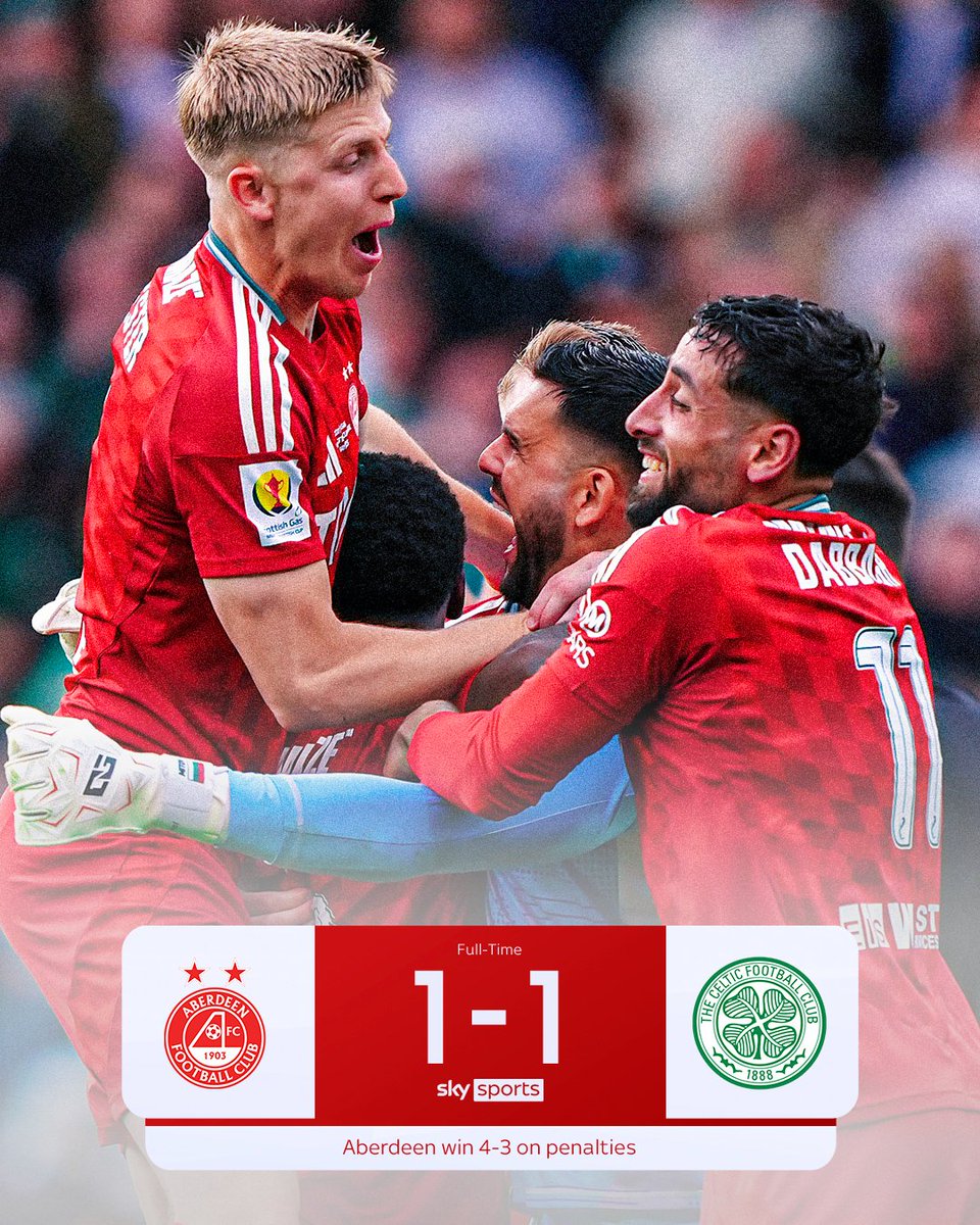 Aberdeen have ended Celtic's treble hopes and brought the Scottish Cup back to Pittodrie Stadium for the first time in 35 years 🔴🏆