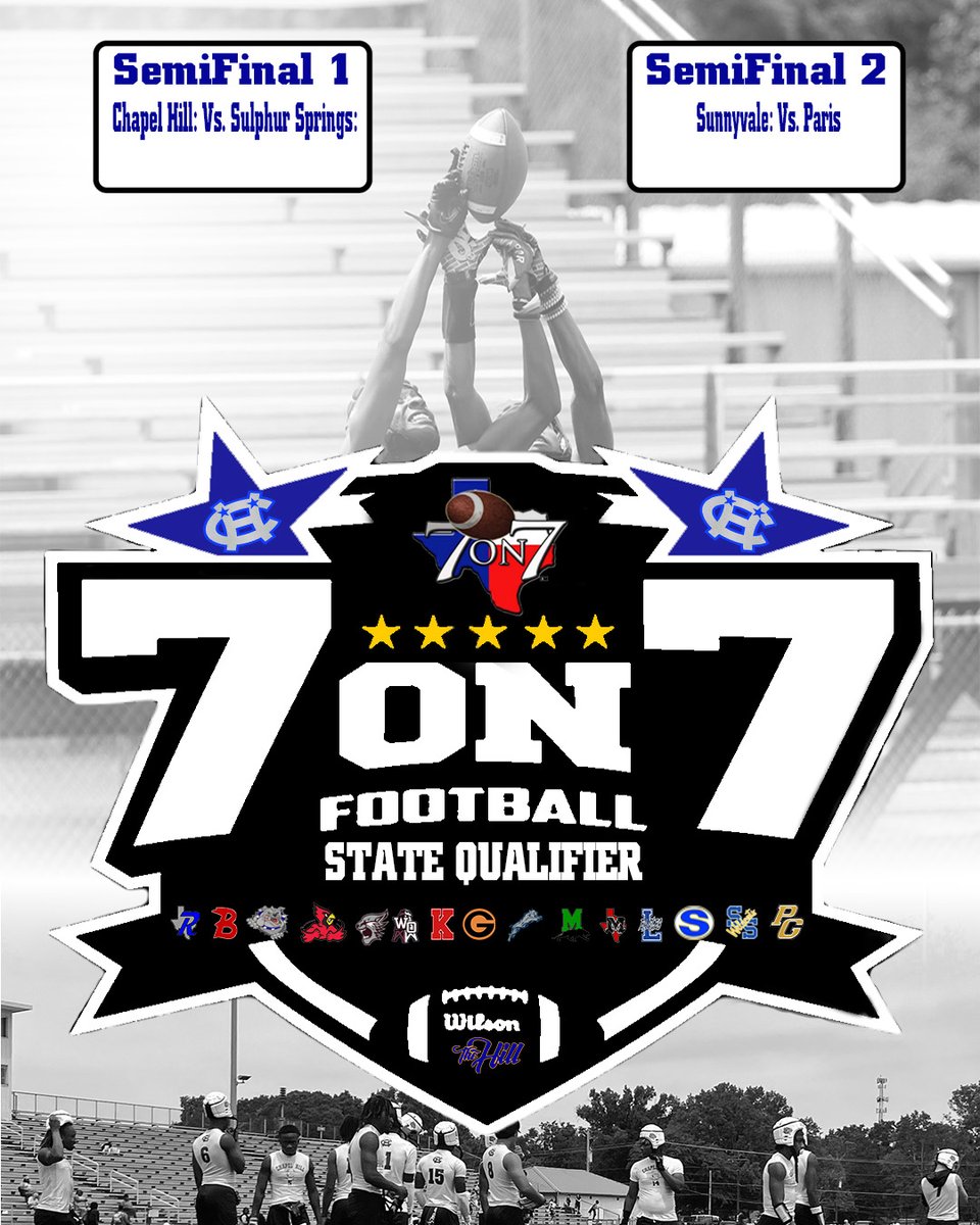 Chapel Hill Football (@chapelhillfb) on Twitter photo Semi Finals are set!!
#WeGotDogs #ChapelHillSQT <a href="/TexasGuard/">Texas National Guard</a> <a href="/Texas7on7/">Texas 7on7 Organization</a> #tx7on7 #7on7 #txhsfb #dctf Semi Finals are set!!
#WeGotDogs #ChapelHillSQT <a href="/TexasGuard/">Texas National Guard</a> <a href="/Texas7on7/">Texas 7on7 Organization</a> #tx7on7 #7on7 #txhsfb #dctf