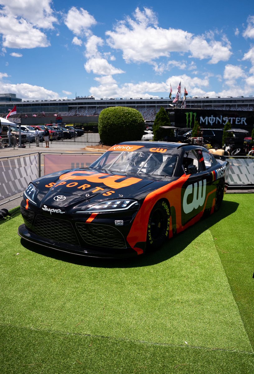 SamHuntRacing's tweet image. Actually brought two cars to Queen City this weekend… just one of them isn’t hitting the track! Checkout our @TheCW_Sports Toyota GR Supra in the infield at CLT. 

#LetsHunt | #TeamToyota