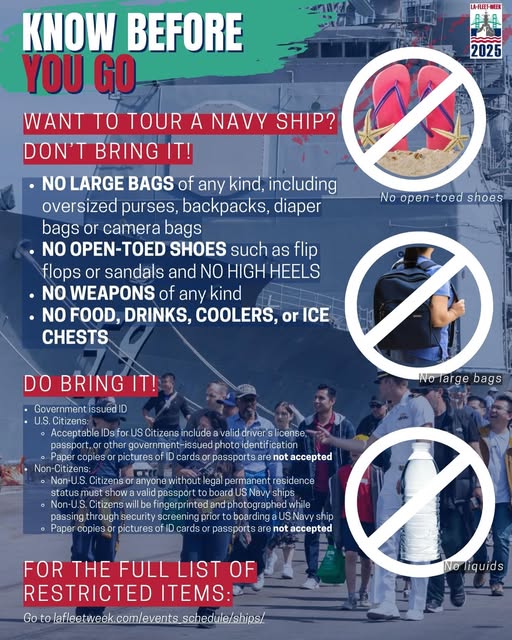 kaybuenoesyo's tweet image. #LAFleetWeek2025 These are the rules. 👀 Attn.:  Non-citizens