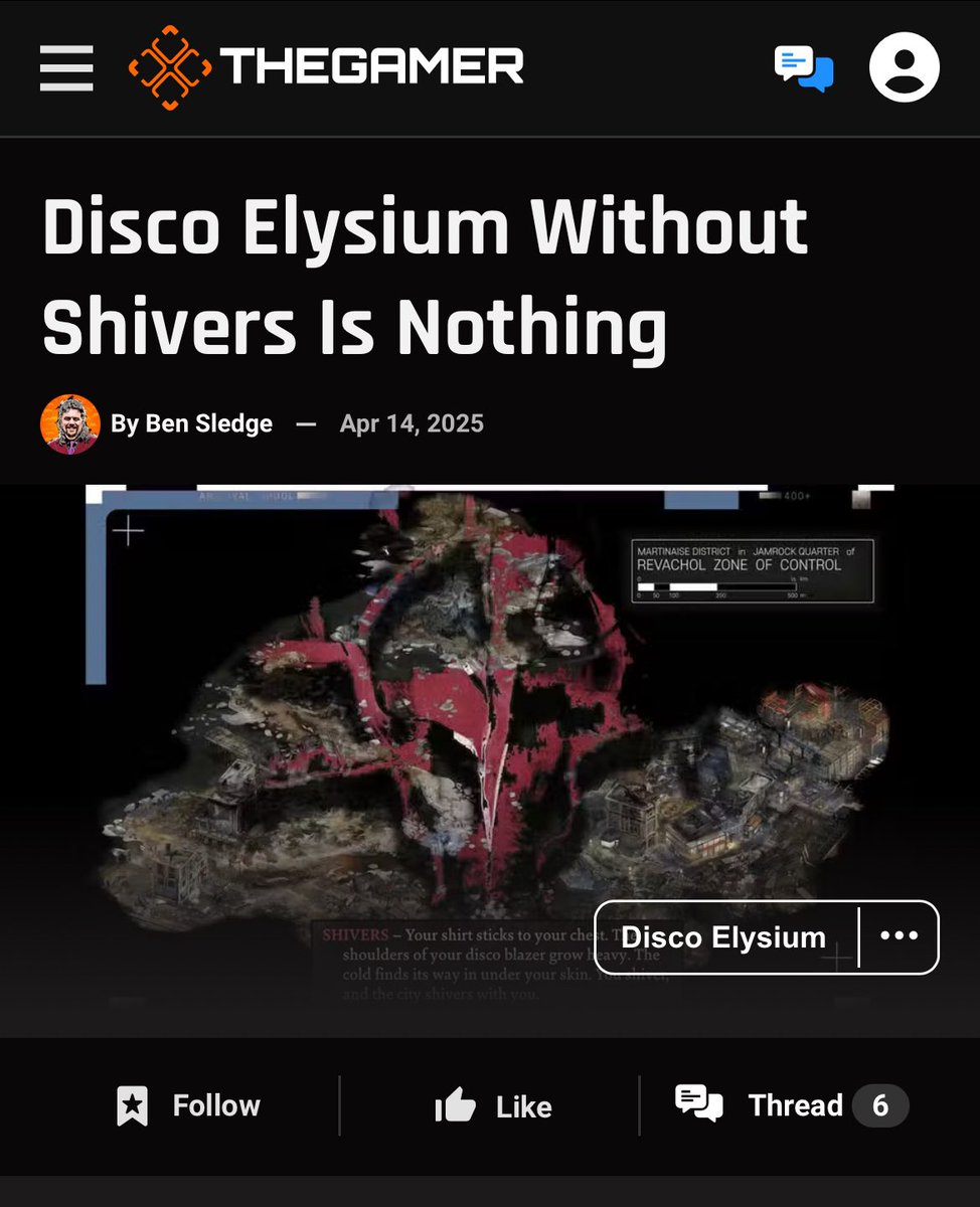 The41stPrecinct's tweet photo. As flattering as it is to see that my shivers edit of the map of Martinaise was worthy of being an article banner, it would have been nice if you also gave me some sort of credit @thegamerwebsite :) https://t.co/5MwM2WokOK