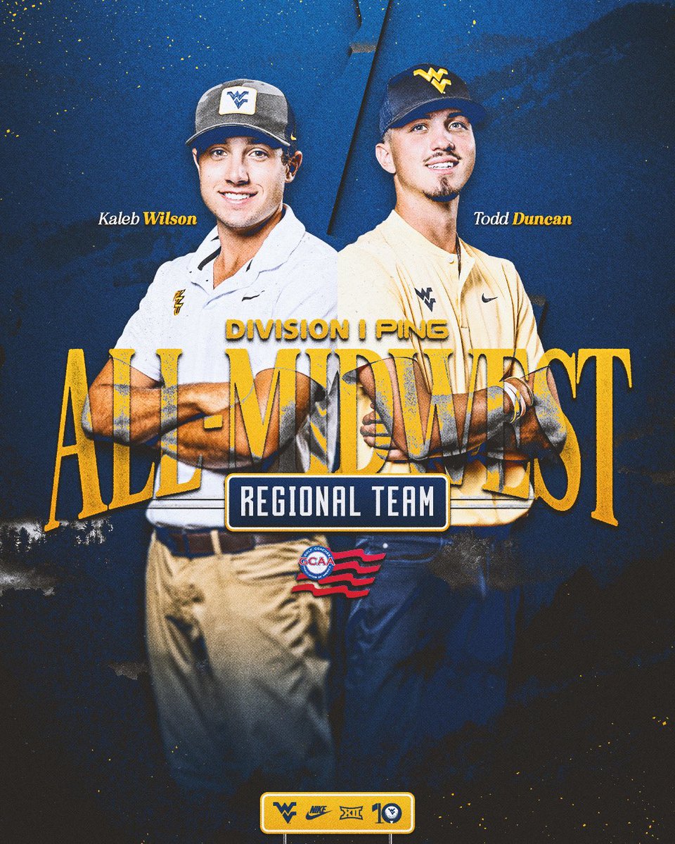 🏅 𝐃𝐢𝐯𝐢𝐬𝐢𝐨𝐧 𝐈 𝐏𝐈𝐍𝐆 𝐀𝐥𝐥-𝐌𝐢𝐝𝐰𝐞𝐬𝐭 𝐑𝐞𝐠𝐢𝐨𝐧 𝐓𝐞𝐚𝐦: Kaleb Wilson &amp; Todd Duncan

First time WVU has had two players named in the same season!