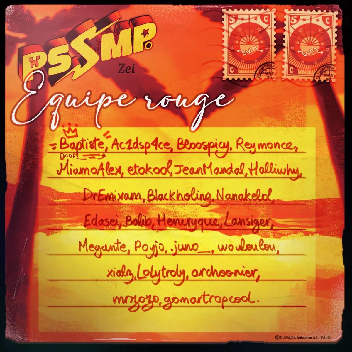 PSSMPupdate's tweet image. Les équipes des participant·es de cette saison! 🥳 Alors, vous pariez sur quelle team? #PSSMP3
PS: en commentaire vous trouverez un linktree avec les liens de tout le monde !