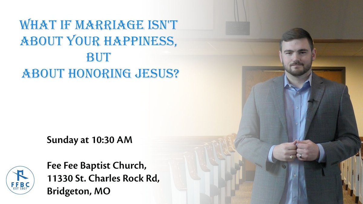 FeeFeeBC's tweet photo. 💍 What if marriage isn't about your happiness, but about honoring Jesus?
Join us Sunday 5/25 as Pastor Carter explores how the gospel transforms our relationships in "Reframing Marriage" from 1 Corinthians 7.
🏛️ In-person or online: https://t.co/NO4Wtcv3nG
#Marriage #FeeFeeBC https://t.co/pwUapnj6Tc