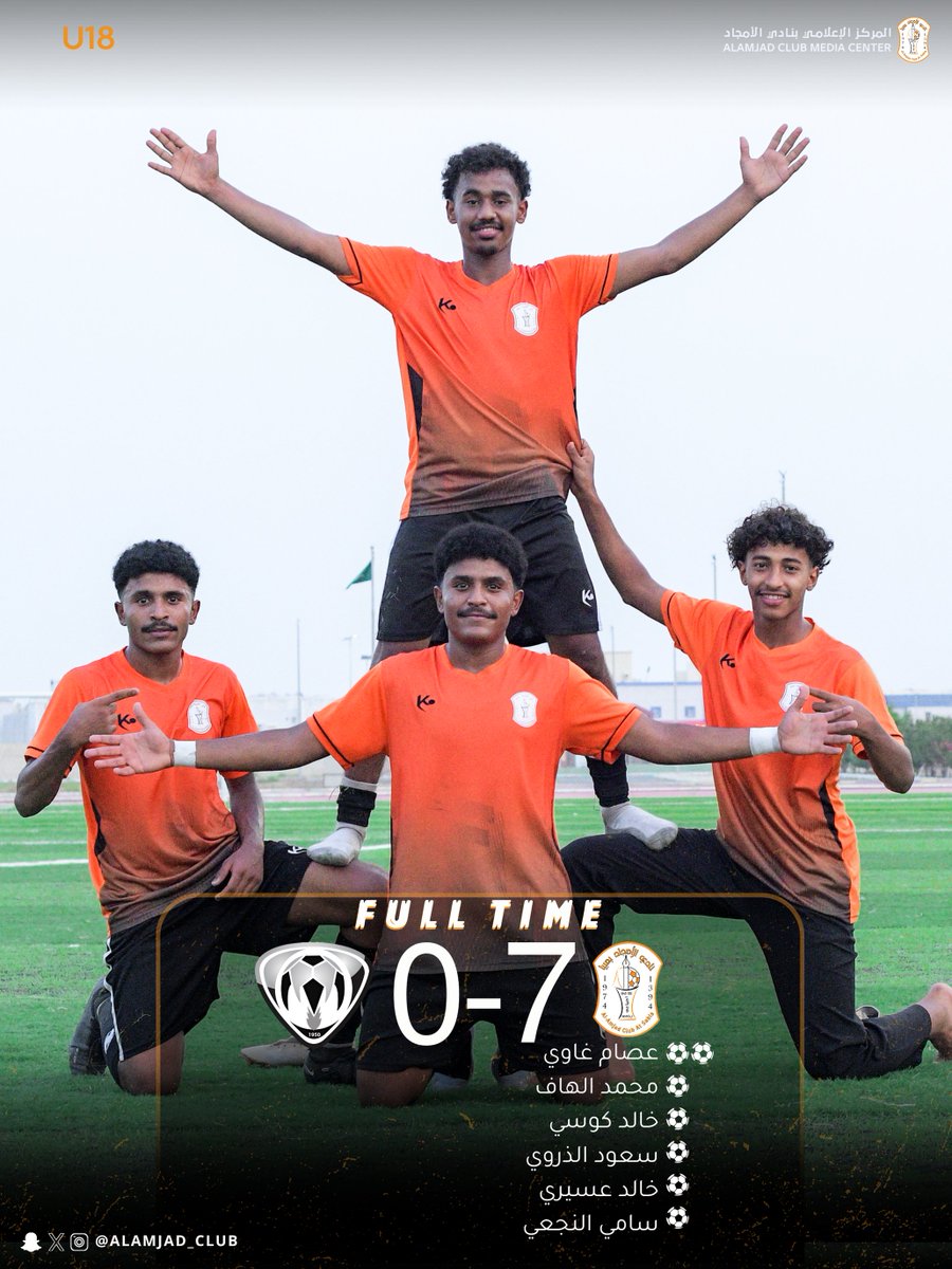 بالسبعة الأمجاد ينهي الموسم الرياضي 😎🧡
الأمجاد 7
هجر 0 

#دوري_الدّرجة_الأولى | U18
#الأمجاد 

ألف مبرووووووك يا رجال 🧡