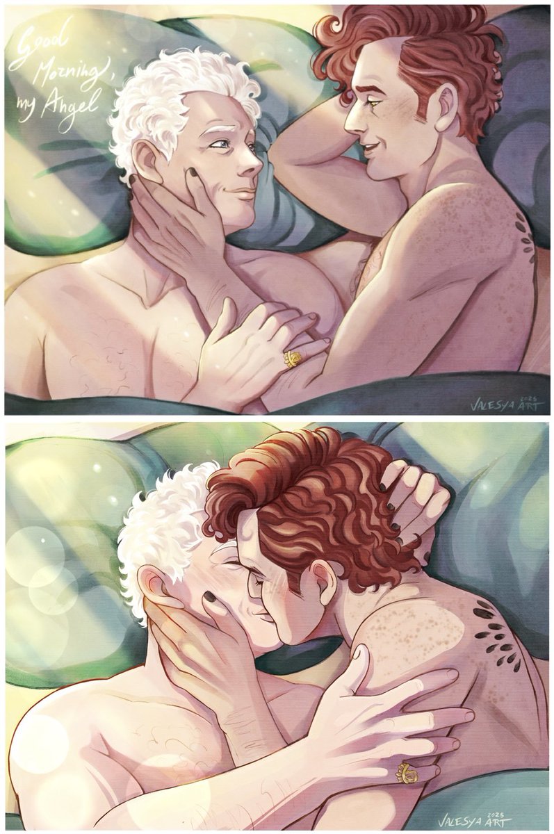 ✨And they lived happily ever after 🥹✨
I really need a happy ending, what about you?

#goodomens #crowley #aziraphale #davidtennant #michaelsheen #ineffablehusbands #GoodOmensFanArt