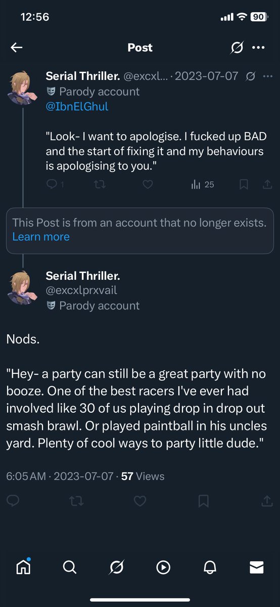 DammElGhul's tweet image. // Let’s talk JD.

I was new to the verse when ExcxlPrxvail followed me. I had an 18 y.o Damian and he was obsessed with trying to get him to drink/party with him. 

Later he messaged my non-binary OC saying that them being a ‘tomboy’ does it for him.