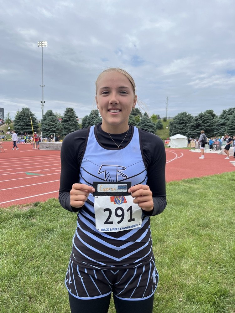 We have a silver medalist! Freshman Camryn Bunger takes home 2nd place in the high jump, clearing 5'3"! Congratulations Cam!