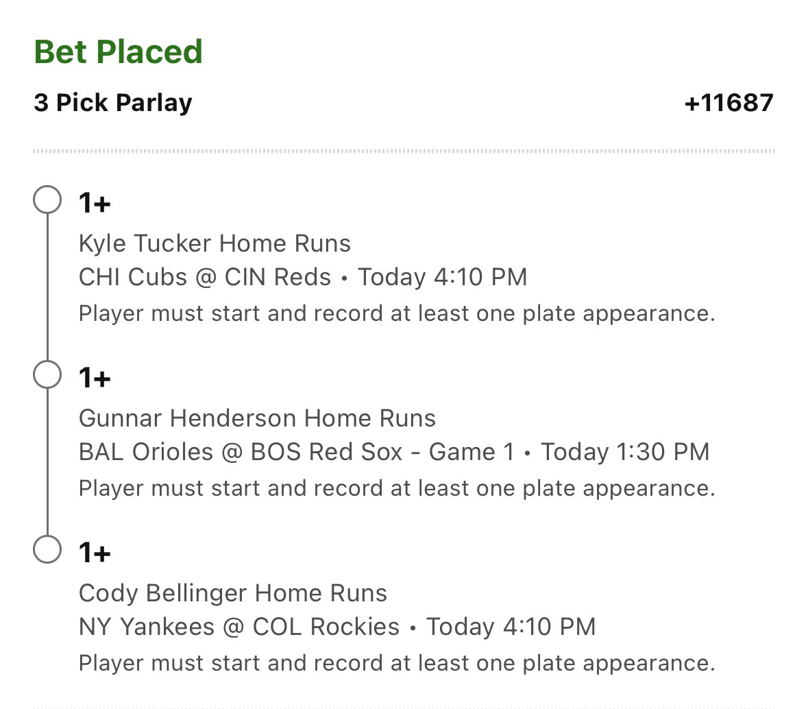 PaulPickz's tweet photo. MLB HR PARLAYS ⚾️🚀⚾️

#GamblingTwitter #SportsBettingX #GamblingX #SportsGambling #MLB #Baseball https://t.co/BlgtpXIHrr