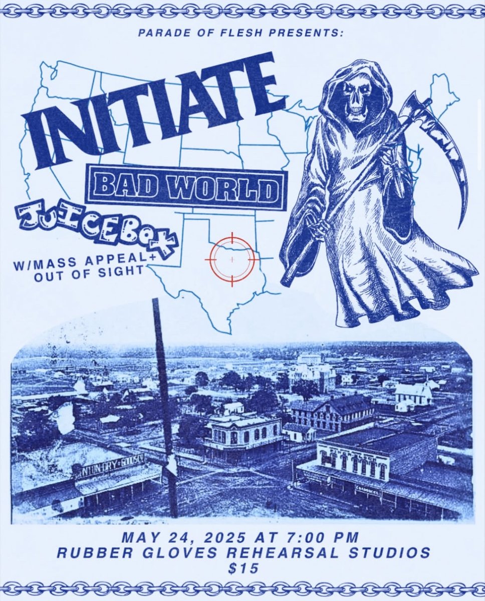 INITIATE, BAD WORLD, and JUICEBOX🧃tonight in DALLAS alongside locals MASS APPEAL and OUT OF SIGHT. tix in bio