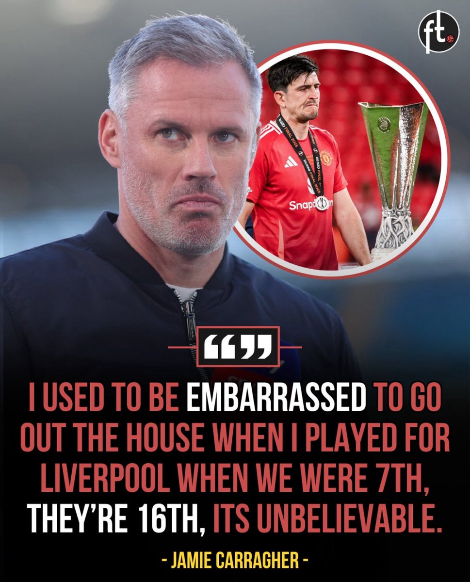 ‘Liverpool’da oynarken ligde 7. olduğumuzda evden çıkmaya utanırdım. Onlar ise 16. sıradalar, inanılmaz.’ 
Jamie Carragher

Sanki Manchester United için söylüyor gibi. 😊