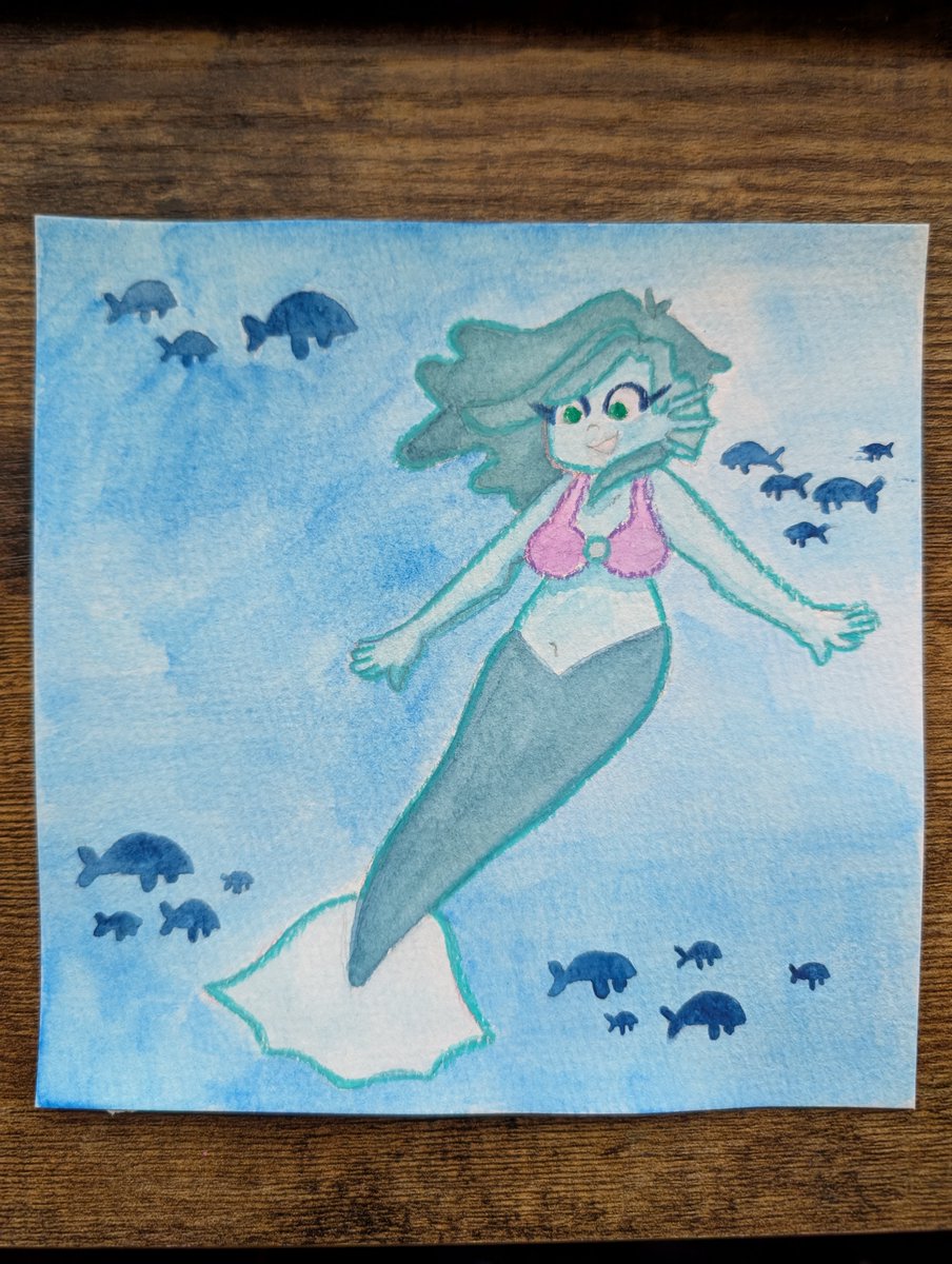 APaintedPotato's tweet photo. #Mermay day 24: Watercolor!
#mermaywatercolor2025 #mermaywatercolor #mermay2025watercolor #watercolor #mermaid #myart #procreateart https://t.co/PlGA2Zqjg0