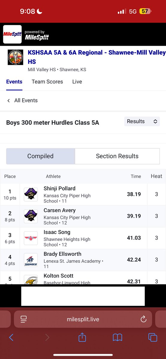 Qualified for all four of my events to go to state ✅ and 5A regional champ in both the 110 and 300 Hurdles with a new PR (38.19)&amp;(3:24.86)