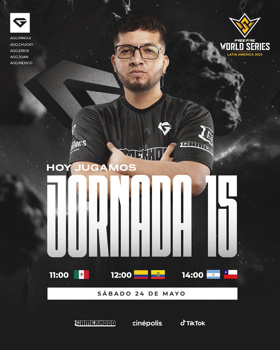 AllGloryGaming's tweet photo. HOY jugamos la Jornada 15
Cada punto cuenta y seguimos en la pelea por el pase al mundial.
Conéctate y apóyanos en esta recta final.
11:00 MX | 12:00 CO/EC | 14:00 AR/CL
En vivo por YouTube y TikTok:
@GarenaFreeFireLATAM /@FreeFireLatino
#TodaLaGloria #FFWS2025 #FreeFireLATAM https://t.co/1aAMNF8qXE
