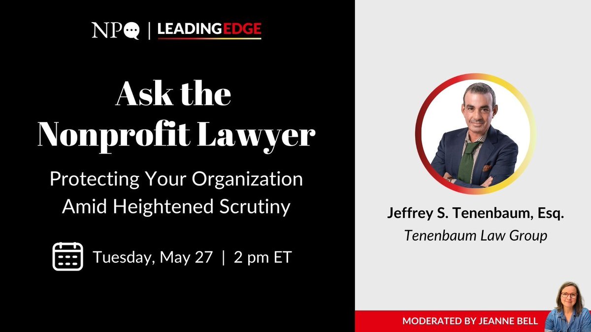 NPQ’s premium webinar on May 27 will examine employment law, how to mitigate legal risk for #DEI initiatives, and much more. Register today: bit.ly/4mnePer