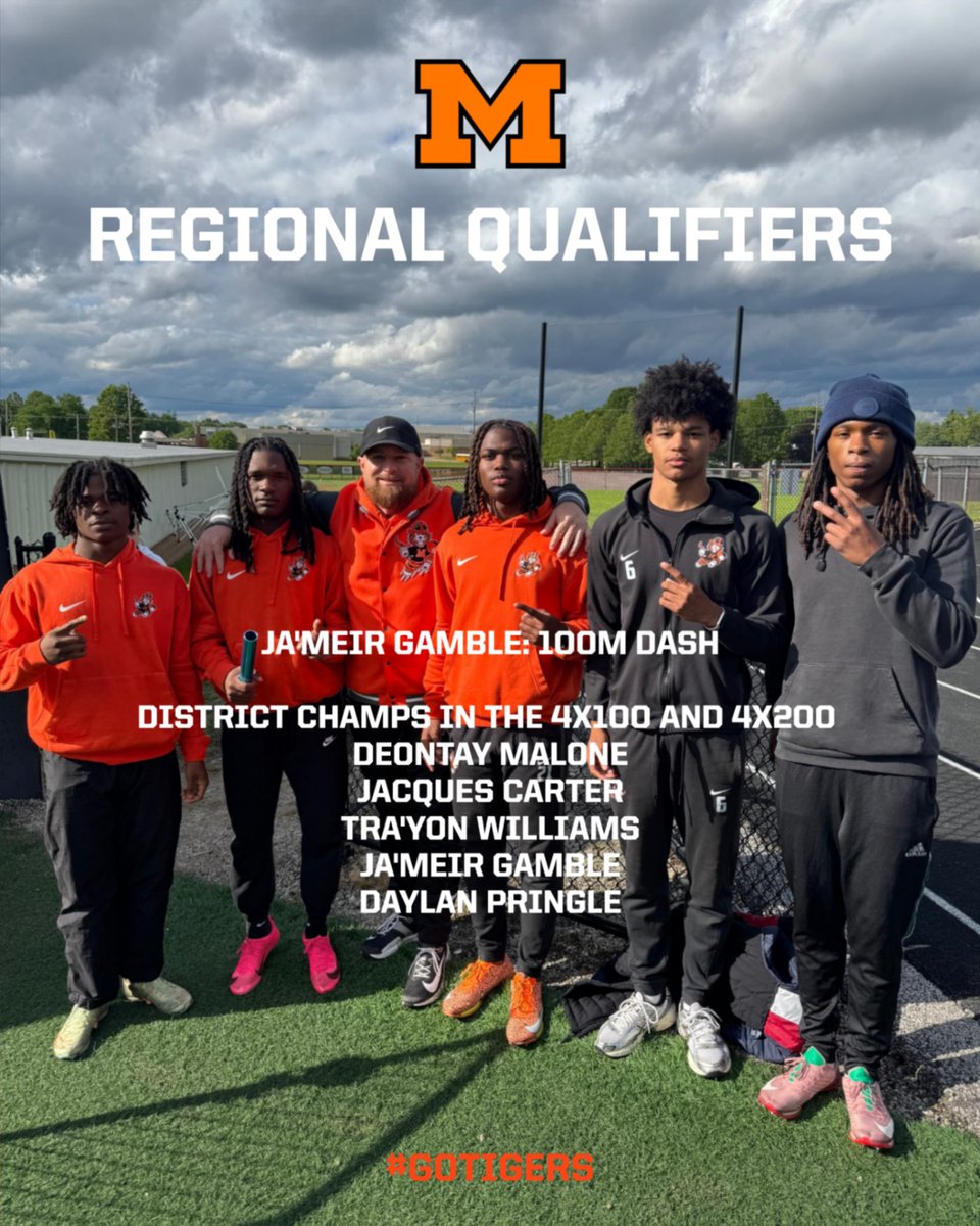 Congratulations to our boys to being Regional Qualifiers!
Ja'Meir Gamble, Jacques Carter, Tra'Yon Williams, Deontay Malone, and Daylan Pringle!!